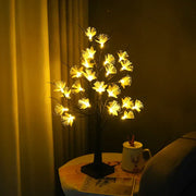 Table lamp in the shape of an enchanting fiber optic flower tree – Embrace a soft white glow for an elegant ambiance