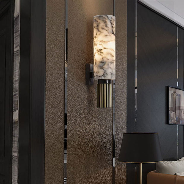 Elegant Wall Sconce in Marble and Copper LED – Illuminate Your Modern Space with Style!