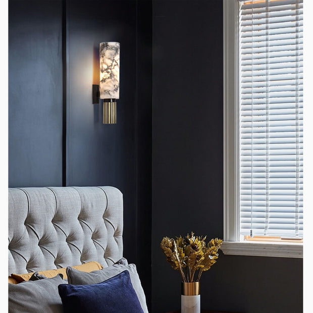Elegant Wall Sconce in Marble and Copper LED – Illuminate Your Modern Space with Style!