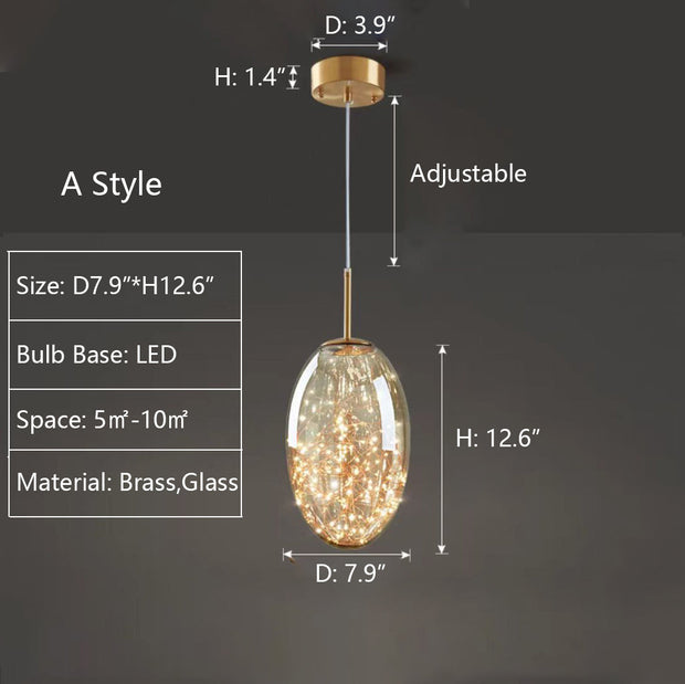Elegant glass and brass pendant – Stylish lighting for your living room and kitchen