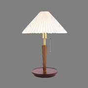 Timeless pleated wooden table lamp – A perfect blend of classic elegance and modern utility
