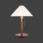 Timeless pleated wooden table lamp – A perfect blend of classic elegance and modern utility