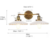 Sophisticated double ceramic wall sconce – Chic antique gold finish with double lighting
