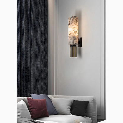 Elegant vägglampa i marmor och koppar LED – Lys upp ditt moderna utrymme med stil!