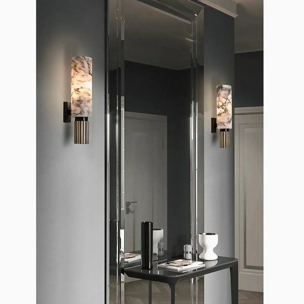 Elegant Wall Sconce in Marble and Copper LED – Illuminate Your Modern Space with Style!