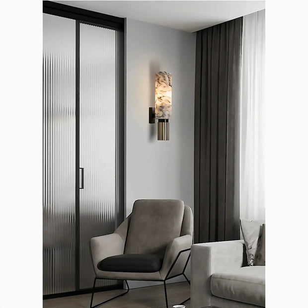 Elegant Wall Sconce in Marble and Copper LED – Illuminate Your Modern Space with Style!
