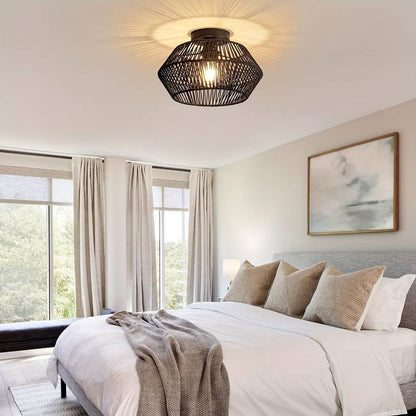 Suspension Bohème Charmante – Éclairage Artisanal pour une Ambiance Conviviale et Éclectique