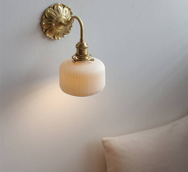 Elevate your space with our beautiful brass and ceramic wall sconce – A touch of classic elegance for timeless interiors