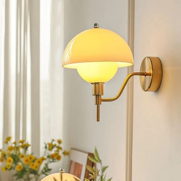 Mushroom Cream Wall Sconce – Embrace Natural Elegance with Comfortable Ambient Light