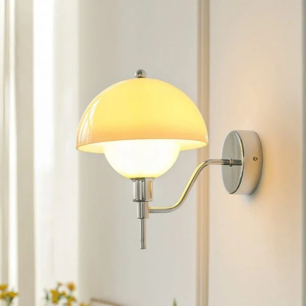 Mushroom Cream Wall Sconce – Embrace Natural Elegance with Comfortable Ambient Light