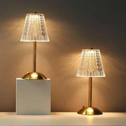 Elegant gold crystal LED table lamp - Touch control, wireless, and stylish design