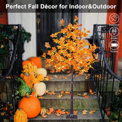 Décor de l'Arbre d'Érable LED Enchanteur - Embrassez l'Automne avec une Douce Lumière Chaleureuse