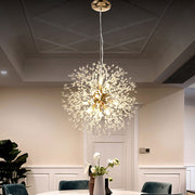 Enchanting dandelion-shaped LED crystal pendant – A chic accent for your living room and dining spaces