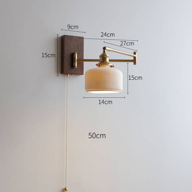 Elegant ceramic and wood wall sconce – Elevate your modern interior decor