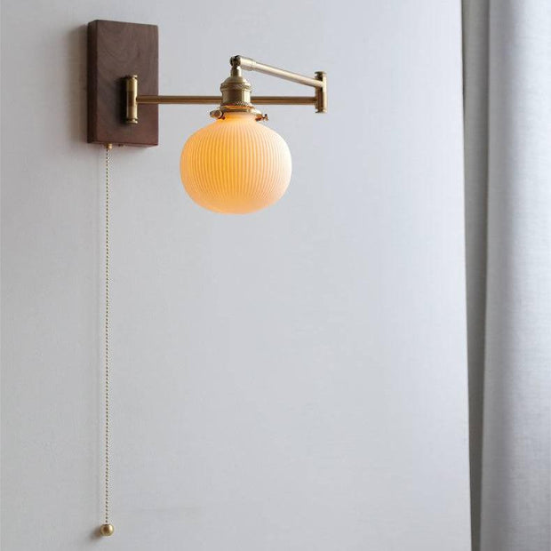 Elegant ceramic and wood wall sconce – Elevate your modern interior decor