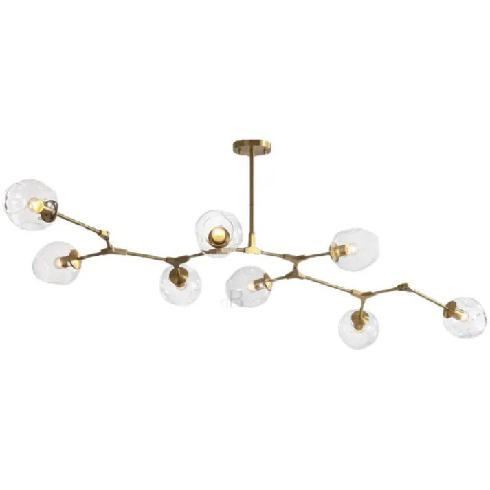 Sleek Sputnik Bifurcation Chandelier – Contemporary Elegance in Blown Glass and Metal