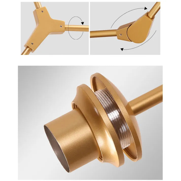 Sleek Sputnik Bifurcation Chandelier – Contemporary Elegance in Blown Glass and Metal