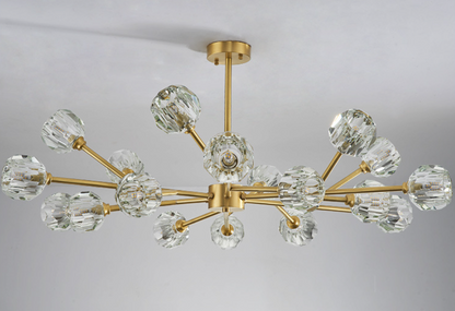 Chandelier Linéaire Élégant – Cubes en Verre Givré pour une Touche Moderne