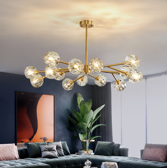 Chandelier Linéaire Élégant – Cubes en Verre Givré pour une Touche Moderne