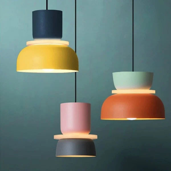 Luminaire Pendentif Macaron Nordic Élégant – Élégance Scandinave en Aluminium et Acrylique pour Votre Cuisine et Salon