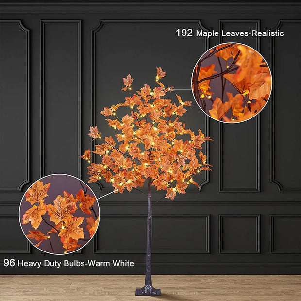 Enchanting LED Maple Tree Decor - Embrace Autumn with a Soft Warm Light