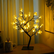 Table lamp in the shape of an enchanting fiber optic flower tree – Embrace a soft white glow for an elegant ambiance