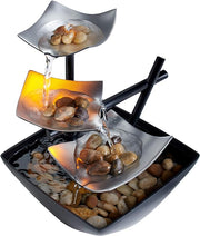 Compact LED tabletop fountain – Soothing cascade experience with enchanting ambient glow