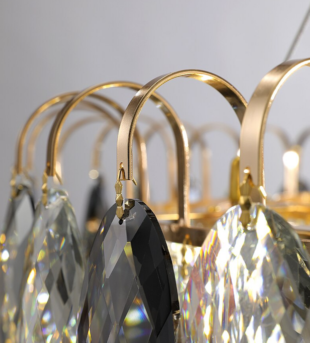 Elegant K9 crystal chandelier – Dazzling rose gold LED light with dimmable function (Available in different sizes)