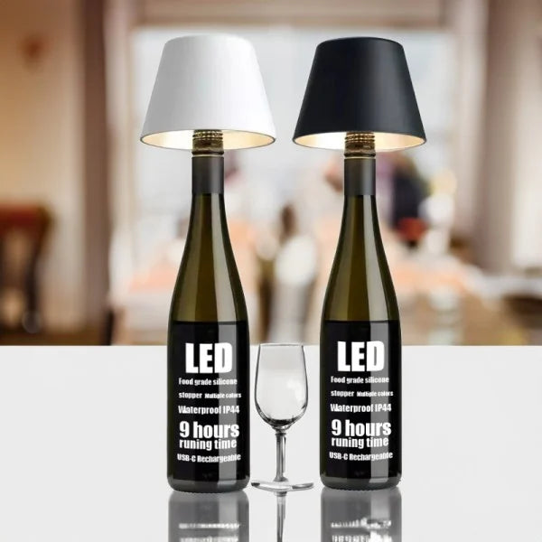 Lampe de table élégante rechargeable en forme de bouteille de vin – Un ajout chic et fonctionnel à votre espace