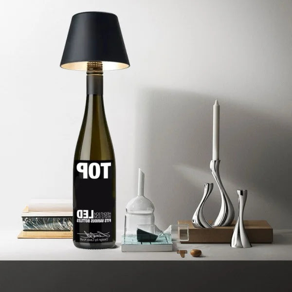 Lampe de table élégante rechargeable en forme de bouteille de vin – Un ajout chic et fonctionnel à votre espace