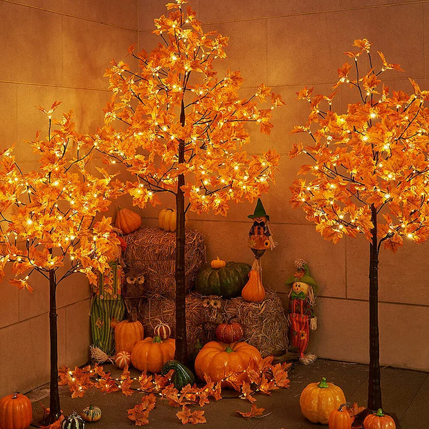 Enchanting LED Maple Tree Decor - Embrace Autumn with a Soft Warm Light