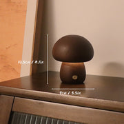 Eco-Friendly Wooden Mushroom Lamp with Touch Control – Rechargeable LED Charm