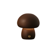 Eco-Friendly Wooden Mushroom Lamp with Touch Control – Rechargeable LED Charm