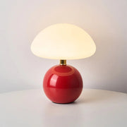 Creamy Chic Mushroom Lamp French Style – Elegant Vintage LED in Ceramic and PVC with Dimmable Brightness