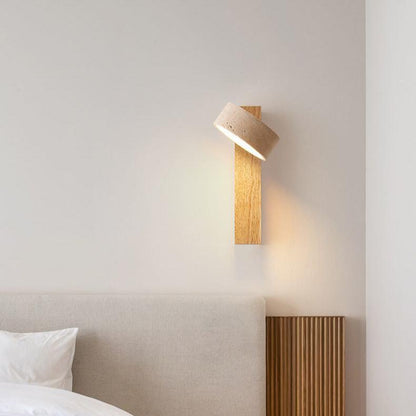 Applique Murale Wabi-Sabi Élégante – Un Mélange Minimaliste de Pierre et de Bois pour des Espaces Tranquilles