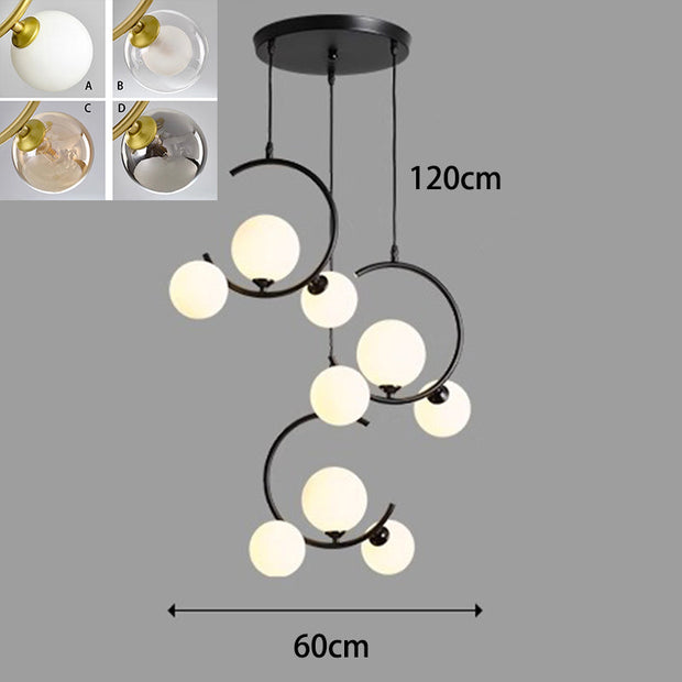 Modern and elegant LED chandelier - Glass and acrylic design perfect for living and dining spaces
