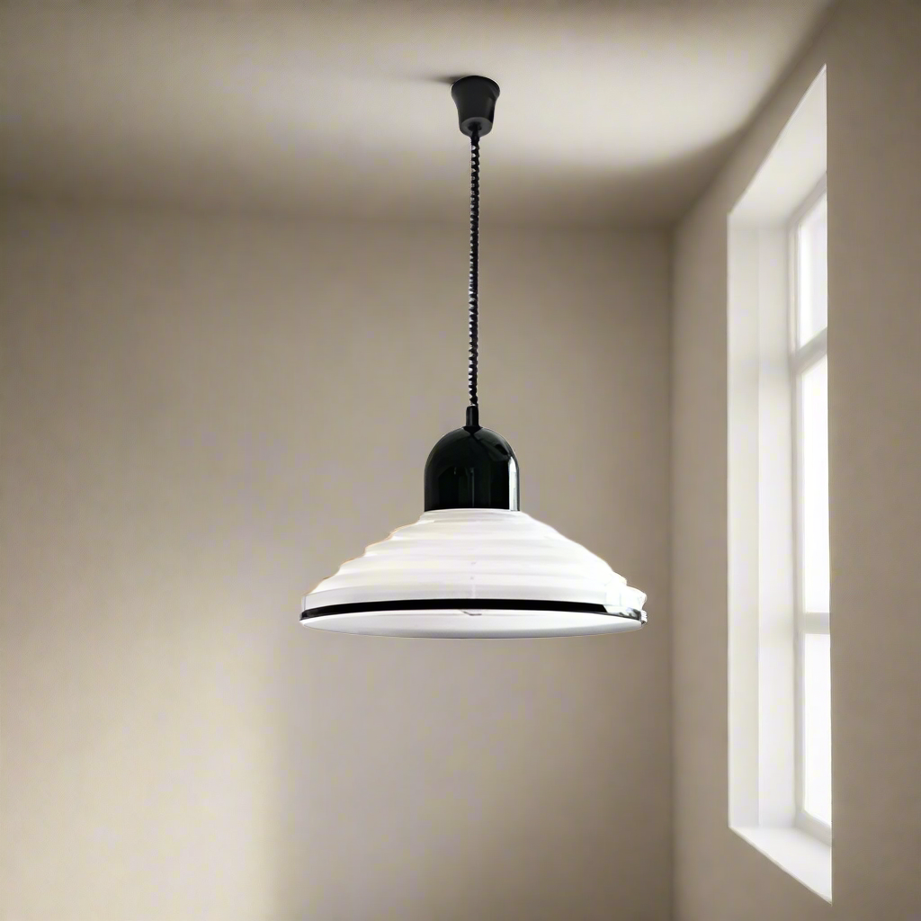 Franse crèmekleurige glazen hanglamp met elegant ontwerp – Een chique toevoeging om uw interieurdecoratie te verfraaien