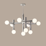 Elegant Scandinavian globe-shaped glass chandelier – Stylish modern pendant light with a chic chrome finish