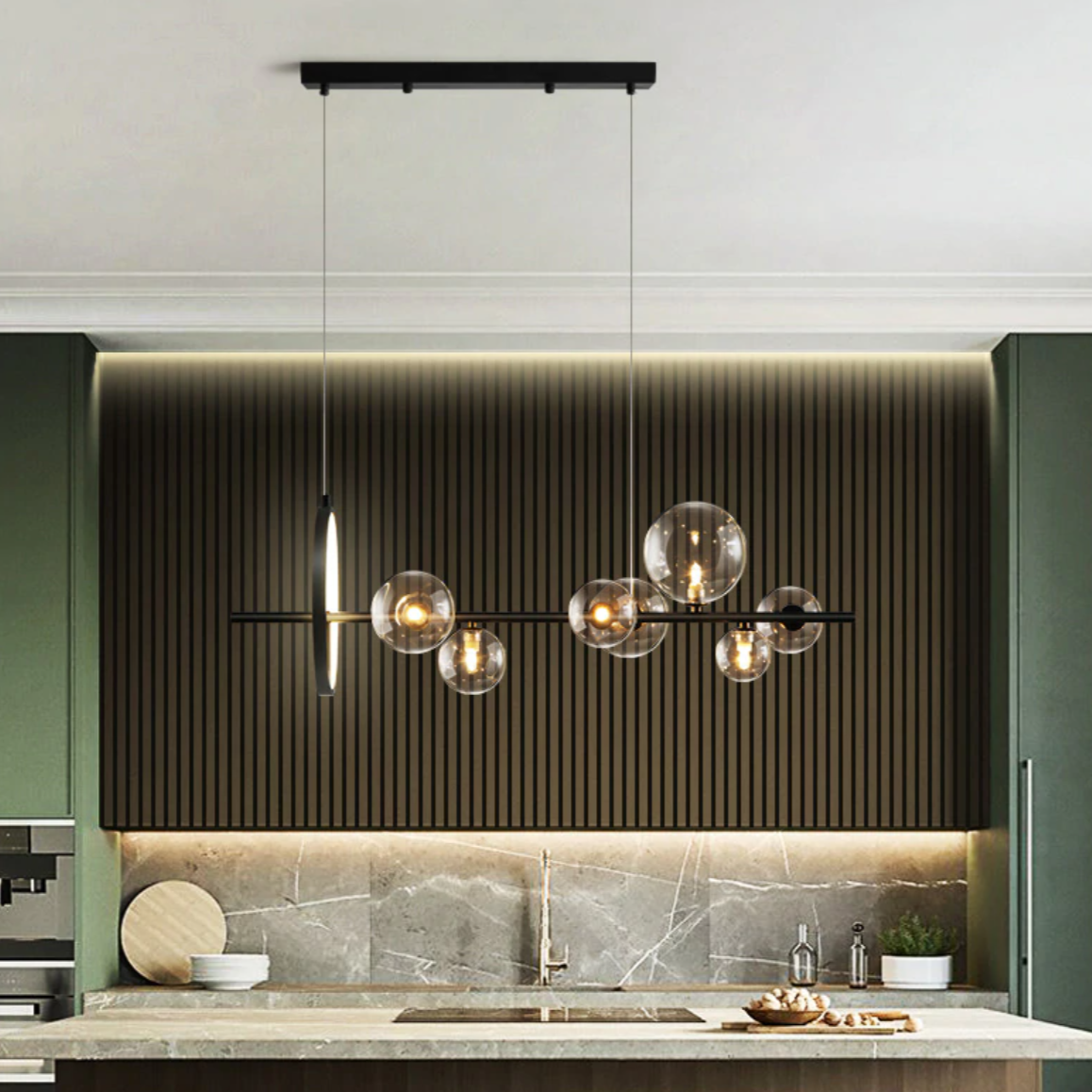 Superbe Lustre en Verre Bullé – Élevez Votre Espace Moderne avec une Esthétique Translucide Distinctive