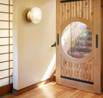 Applique murale LED chic scandinave – Lampe en marbre et laiton élégante avec luminosité réglable