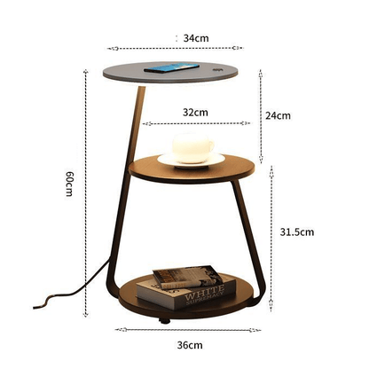 Table d'appoint chic – Design élégant et pratique avec un rangement à double étagère