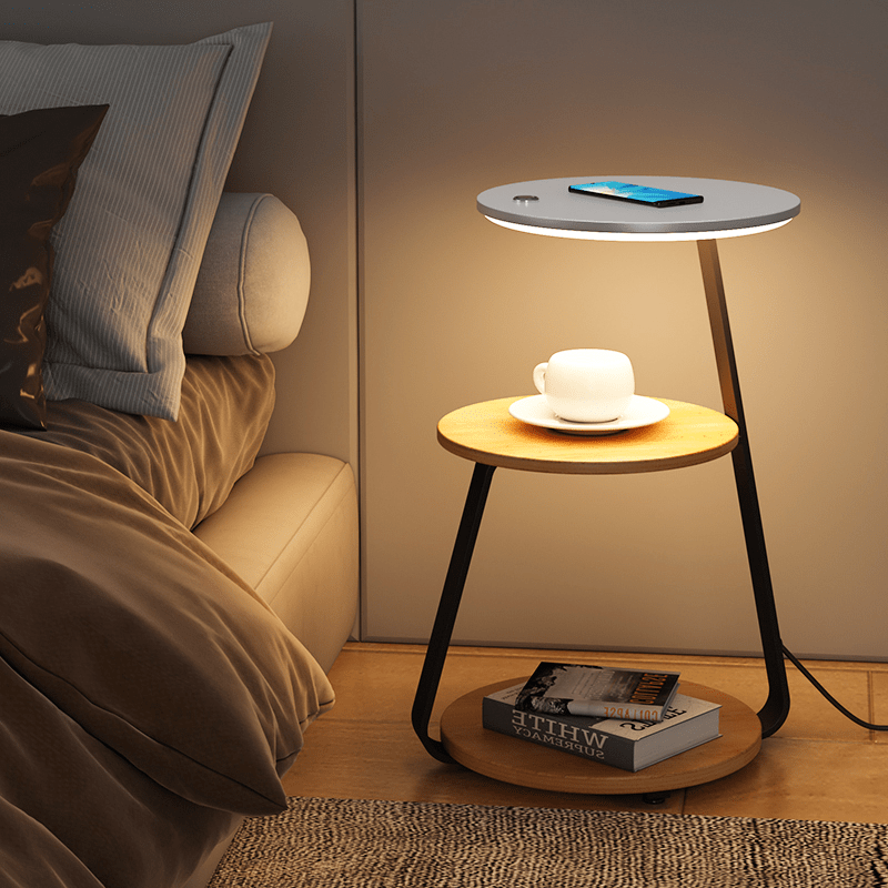 Table d'appoint chic – Design élégant et pratique avec un rangement à double étagère