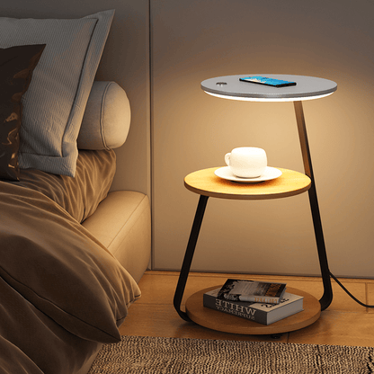 Table d'appoint chic – Design élégant et pratique avec un rangement à double étagère