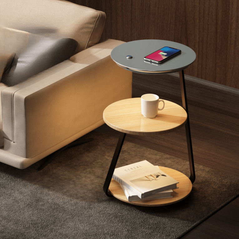 Table d'appoint chic – Design élégant et pratique avec un rangement à double étagère