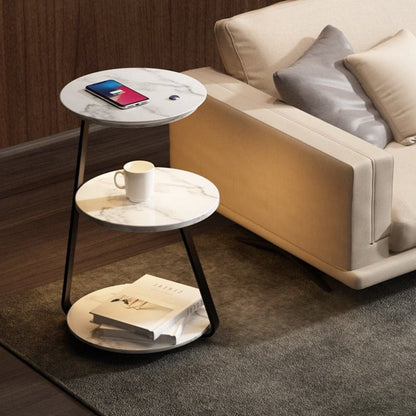 Table d'appoint chic – Design élégant et pratique avec un rangement à double étagère