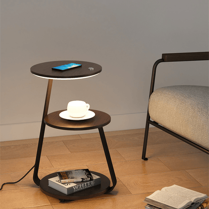 Table d'appoint chic – Design élégant et pratique avec un rangement à double étagère