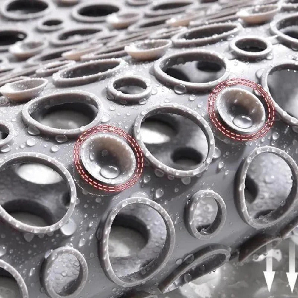 Tapis de douche luxueux anti-dérapant avec ventouses pour une sécurité et une hygiène optimales