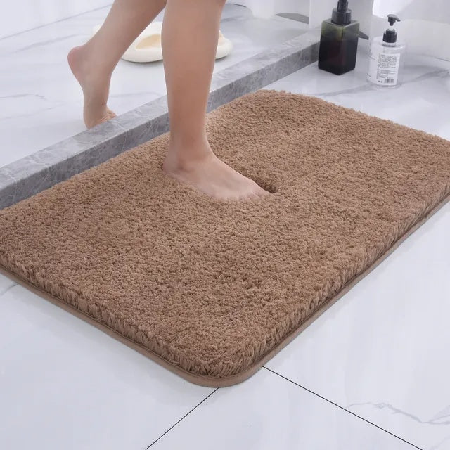 Tapis de bain en fausse fourrure et microfibre luxueusement doux – Antidérapant et très absorbant