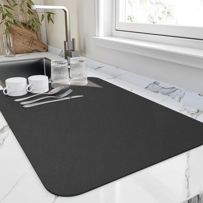 Tapis de séchage pour vaisselle super absorbant et à séchage rapide – Gain de place et très efficace
