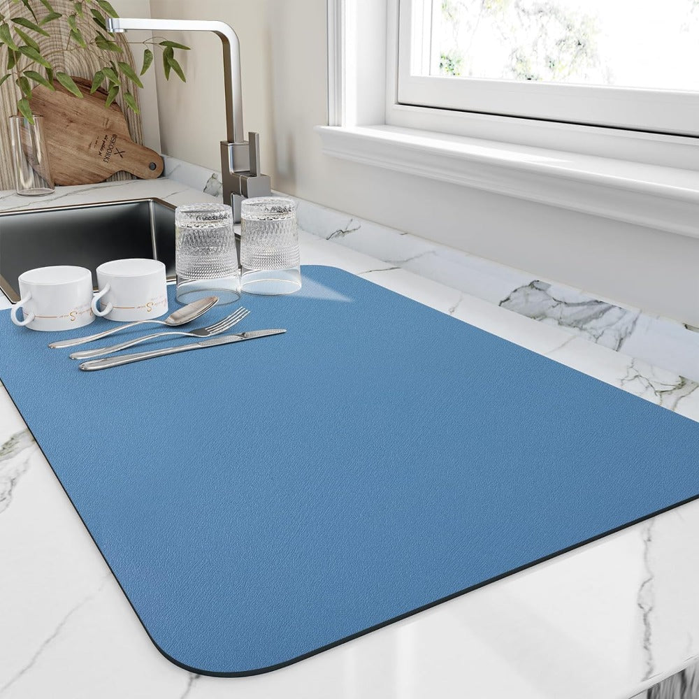 Tapis de séchage pour vaisselle super absorbant et à séchage rapide – Gain de place et très efficace